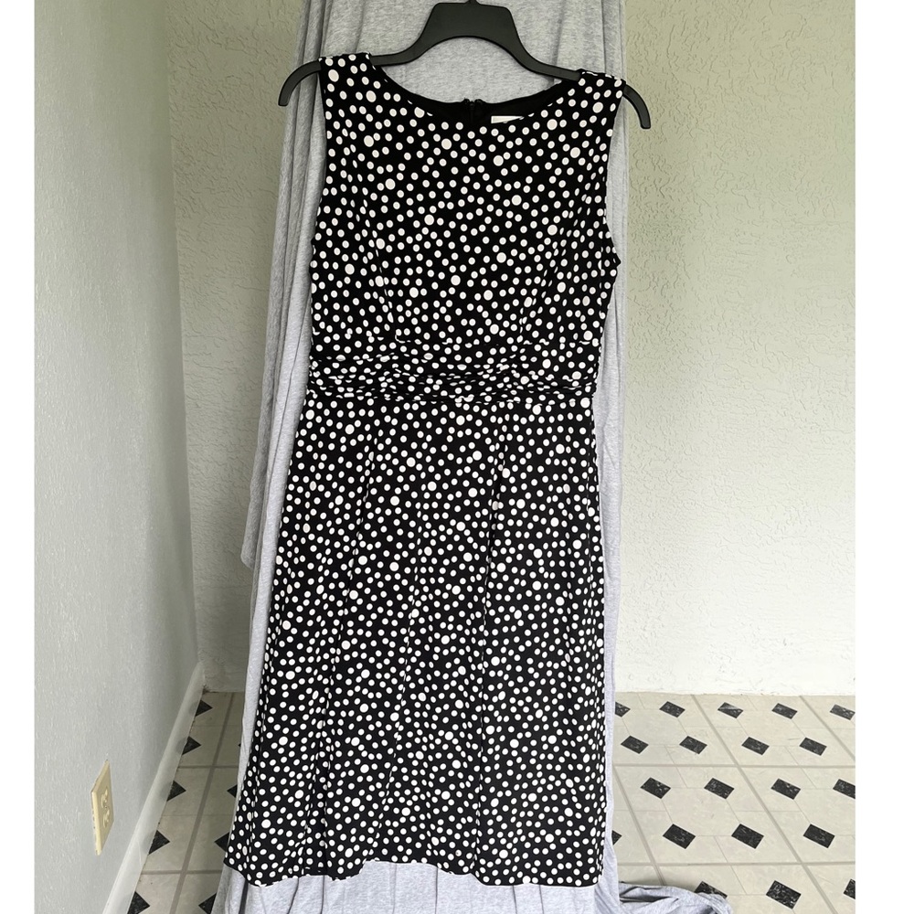 CJ Banks black & white polka dot women’s dress 14W